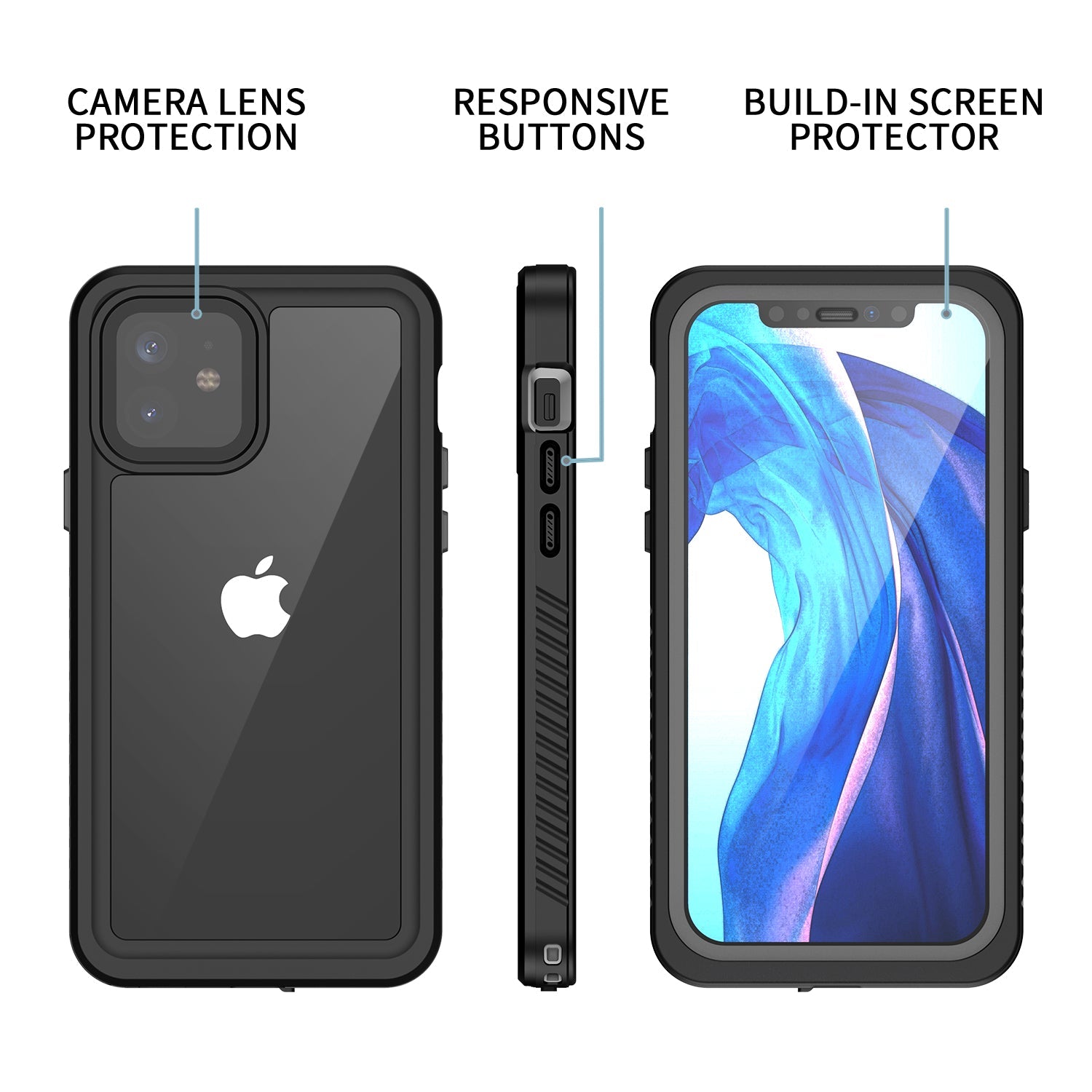 TPU+PET+PC material snowproof, waterproof, dustproof, and shockproof phone case(iPhone 12/12 mini/12 Pro/12 Pro Max)