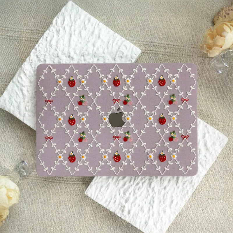 MacBook Case Purple Mood Delicate Stitch Detailing