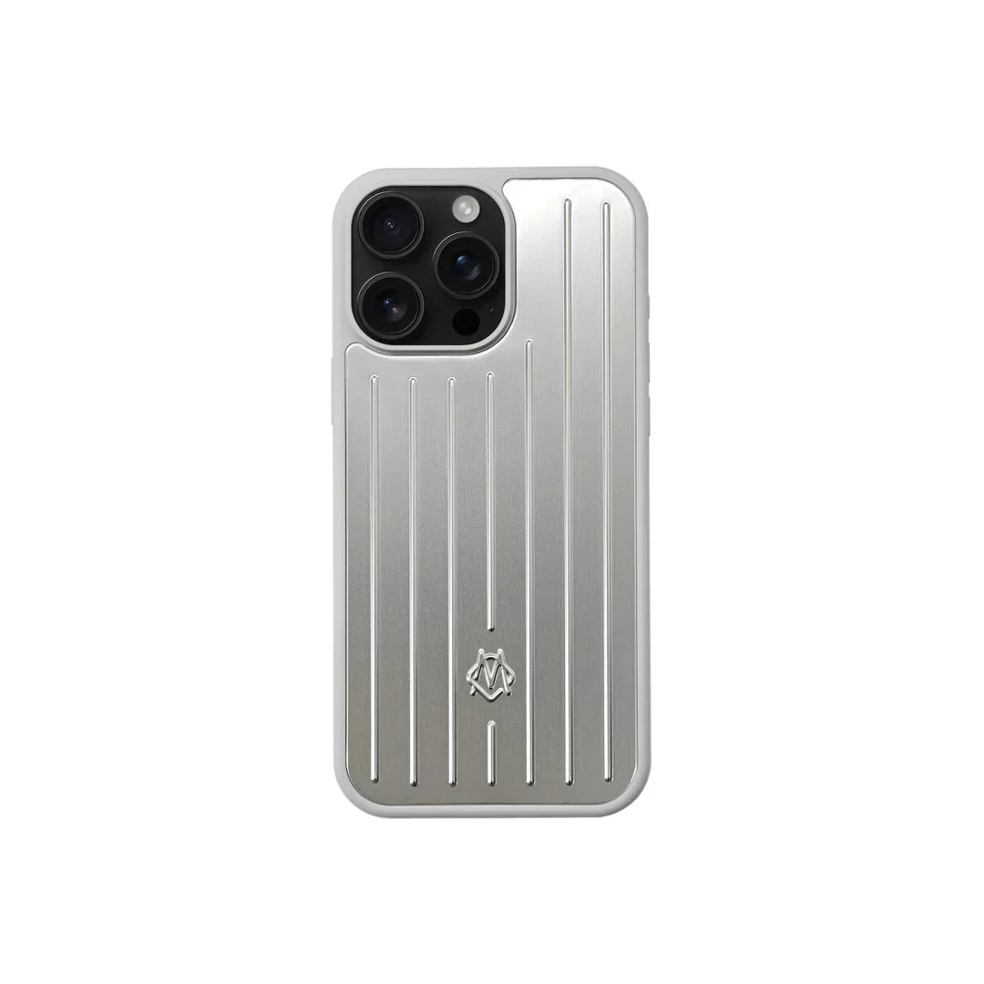 RIMOWA Silver iPhone Case(iPhone 13/14/14 Pro/14 Pro Max/15/15 Pro/15 Pro Max/16/16 Pro/16 Pro Max)