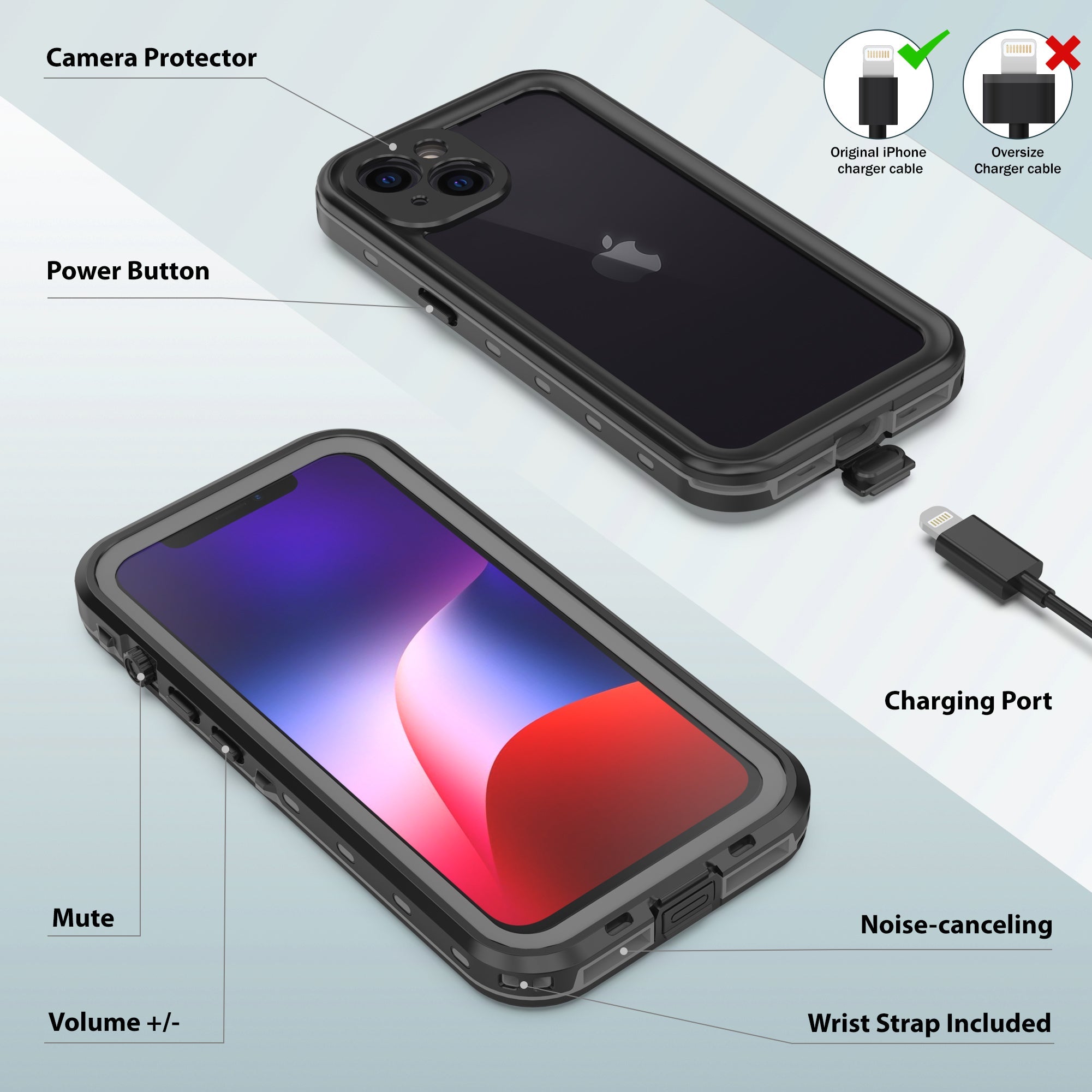 TPU+PC material snowproof, waterproof, dustproof, and shockproof phone case(iPhone 13/13 mini/13 Pro/13 Pro Max)